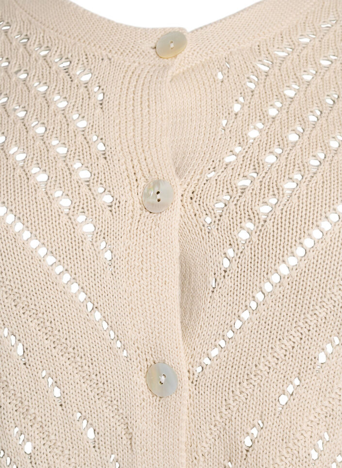 Cardigan court en maille ajourée, Sandshell, Packshot image number 2