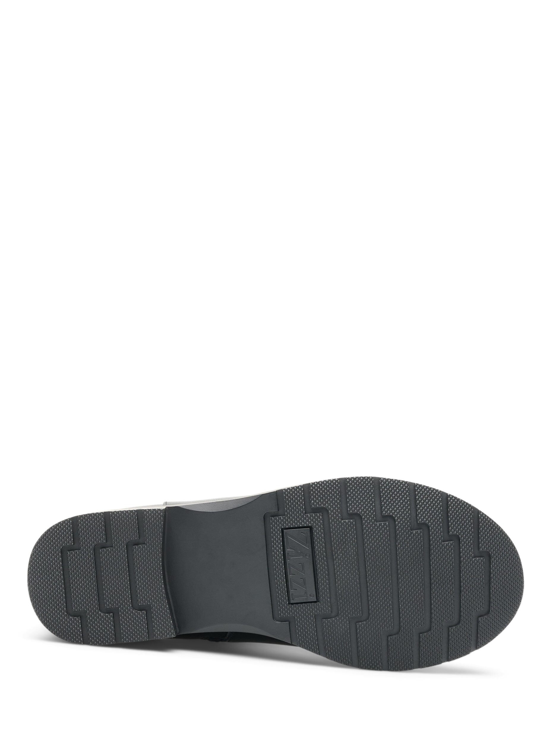 ZizziBottine Chelsea en cuir avec panneau &eacute;lastique, Noir, Packshot image number 3