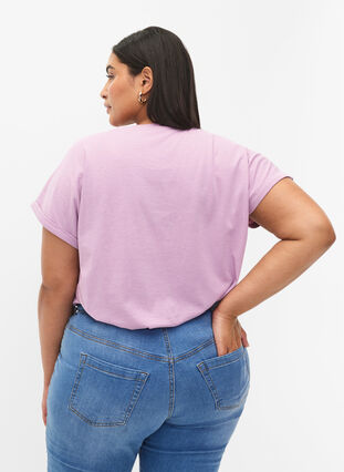 T-shirt à manches courtes en mélange de coton, Lavender Mist, Model image number 1