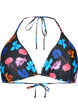 Soutien-gorge de bikini triangle avec imprimé, Noir, Packshot image number 0