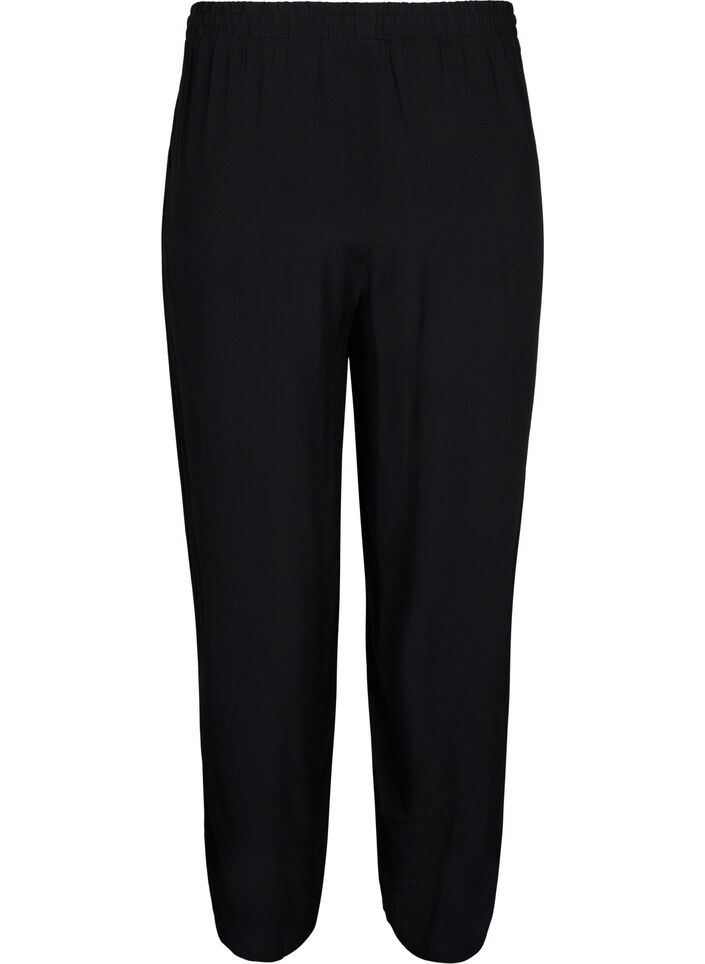 Pantalon en viscose ample avec des poches, Noir, Packshot image number 1