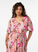 Robe longue en mousseline avec d&eacute;collet&eacute; en V et ourlet &agrave; volants, , Model image number 2