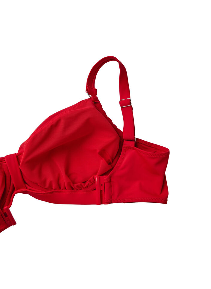 Soutien-gorge de bikini &agrave; armatures avec drap&eacute;, Rouge, Packshot image number 3