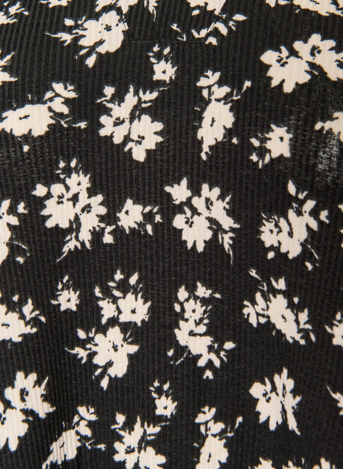 Robe courte en jersey coupe A &agrave; imprim&eacute; int&eacute;gral, Noir, Packshot image number 2