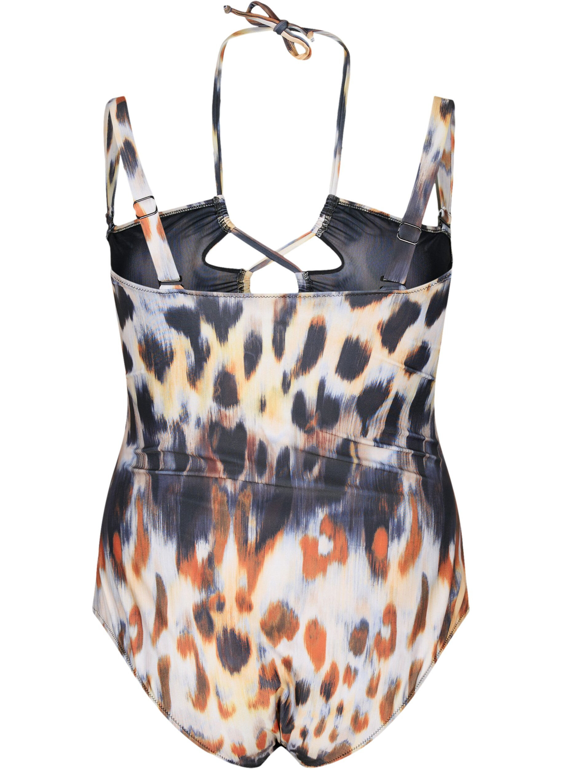 Zizzi Maillot de bain imprim&eacute; avec bretelles amovibles, Abstract Leopard, Packshot image number 1