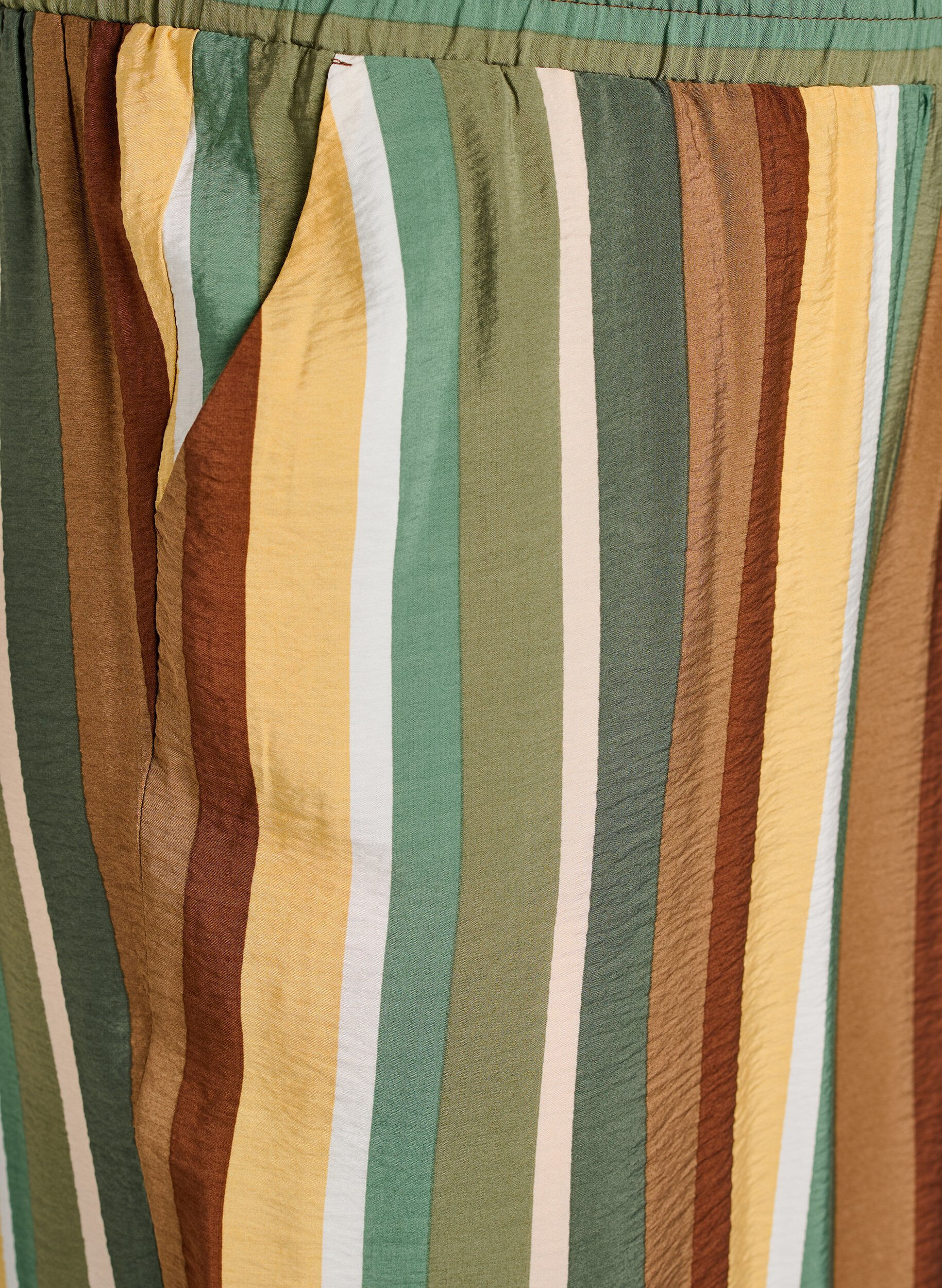 ZizziPantalon ample en viscose avec des rayures, Marron, Packshot image number 2