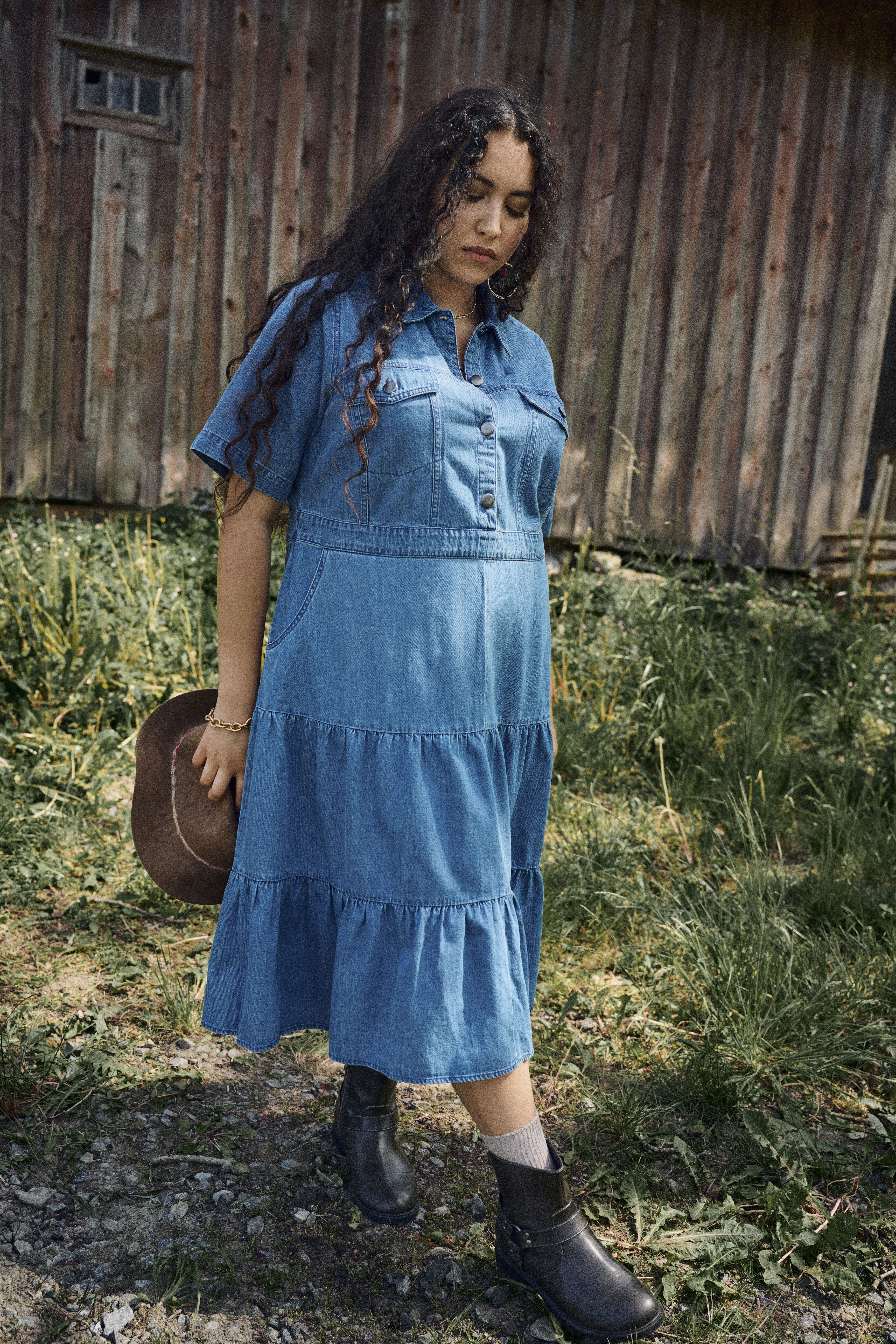 Zizzi Robe midi en denim, , Model