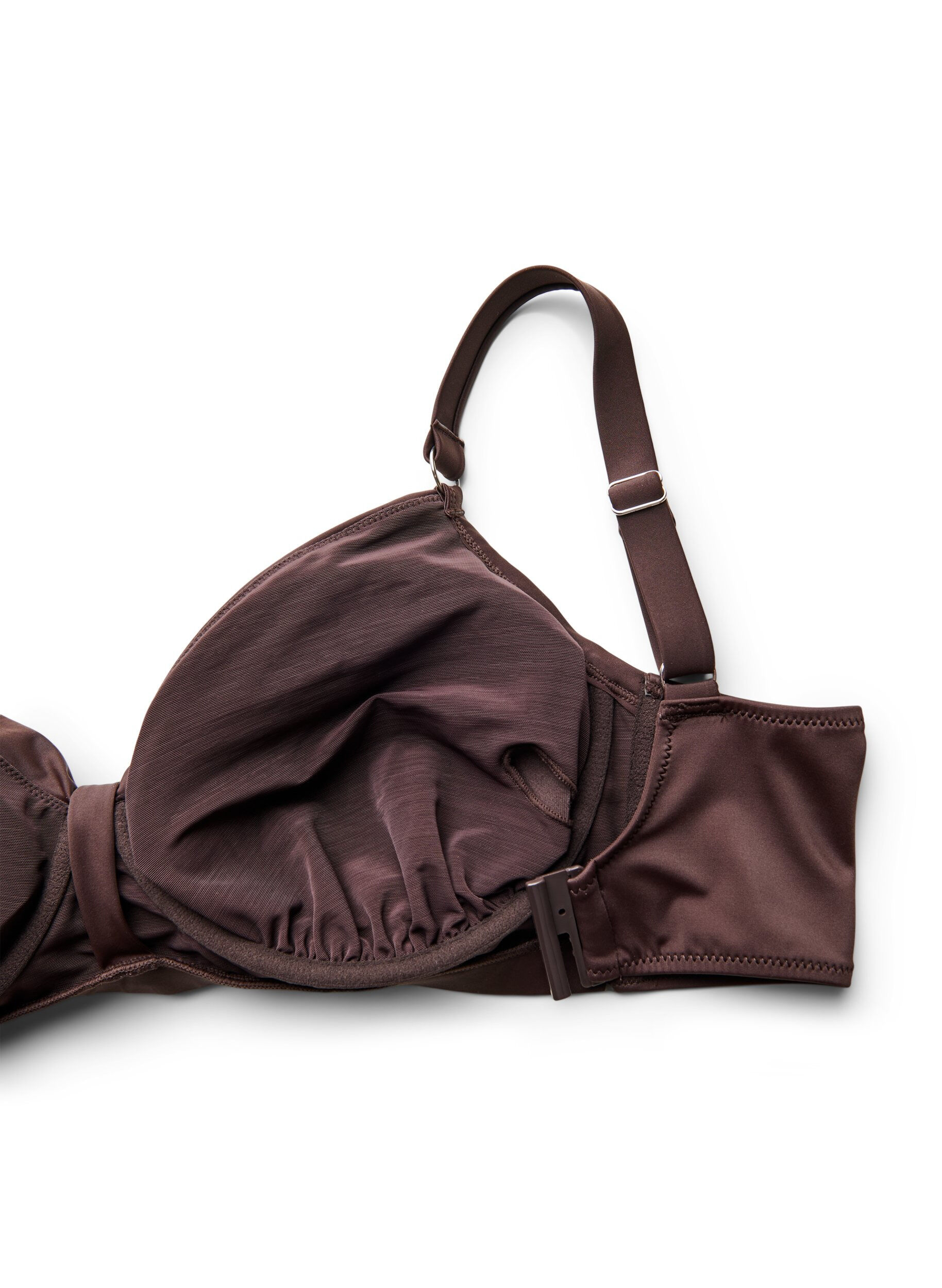 Zizzi Soutien-gorge de bikini &agrave; armatures avec drap&eacute;, Marron, Packshot image number 3