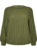 Blouse en jersey textur&eacute; &agrave; la silhouette ballon, Vert, Packshot image number 0