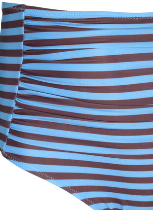 Bas de bikini à taille haute avec des rayures, BlueBrown Stripe AOP, Packshot image number 2