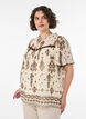 Blouse &agrave; motifs et bordure en crochet, Beige, Model image number 0
