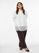 Chemise ample avec une large bordure en dentelle, Blanc, Model image number 1
