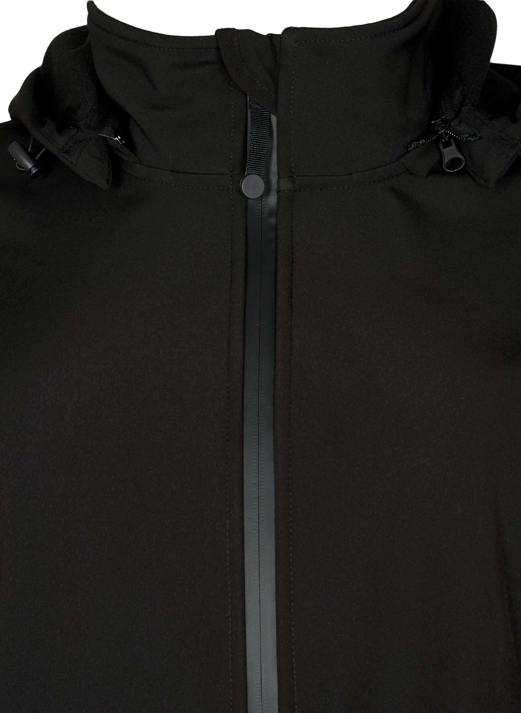 ZizziVeste softshell courte avec capuche amovible, Noir, Packshot image number 2