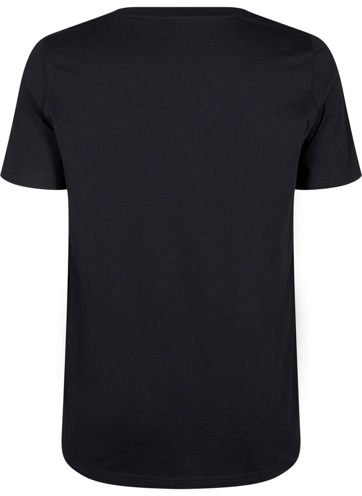 T-shirt en coton avec impression, Black w. Silverlion, Packshot image number 1