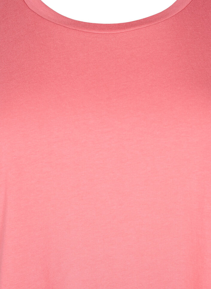 T-shirt &agrave; manches courtes en m&eacute;lange de coton, Rose, Packshot image number 2