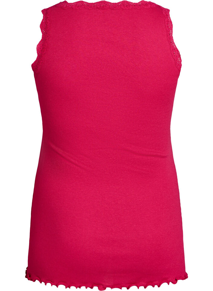 Haut avec bordure en dentelle, Rose, Packshot image number 1