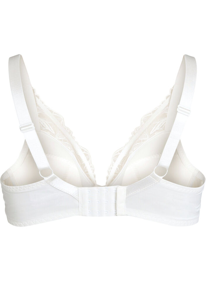 Soutien-gorge rembourr&eacute; en dentelle avec armatures, Blanc, Packshot image number 1