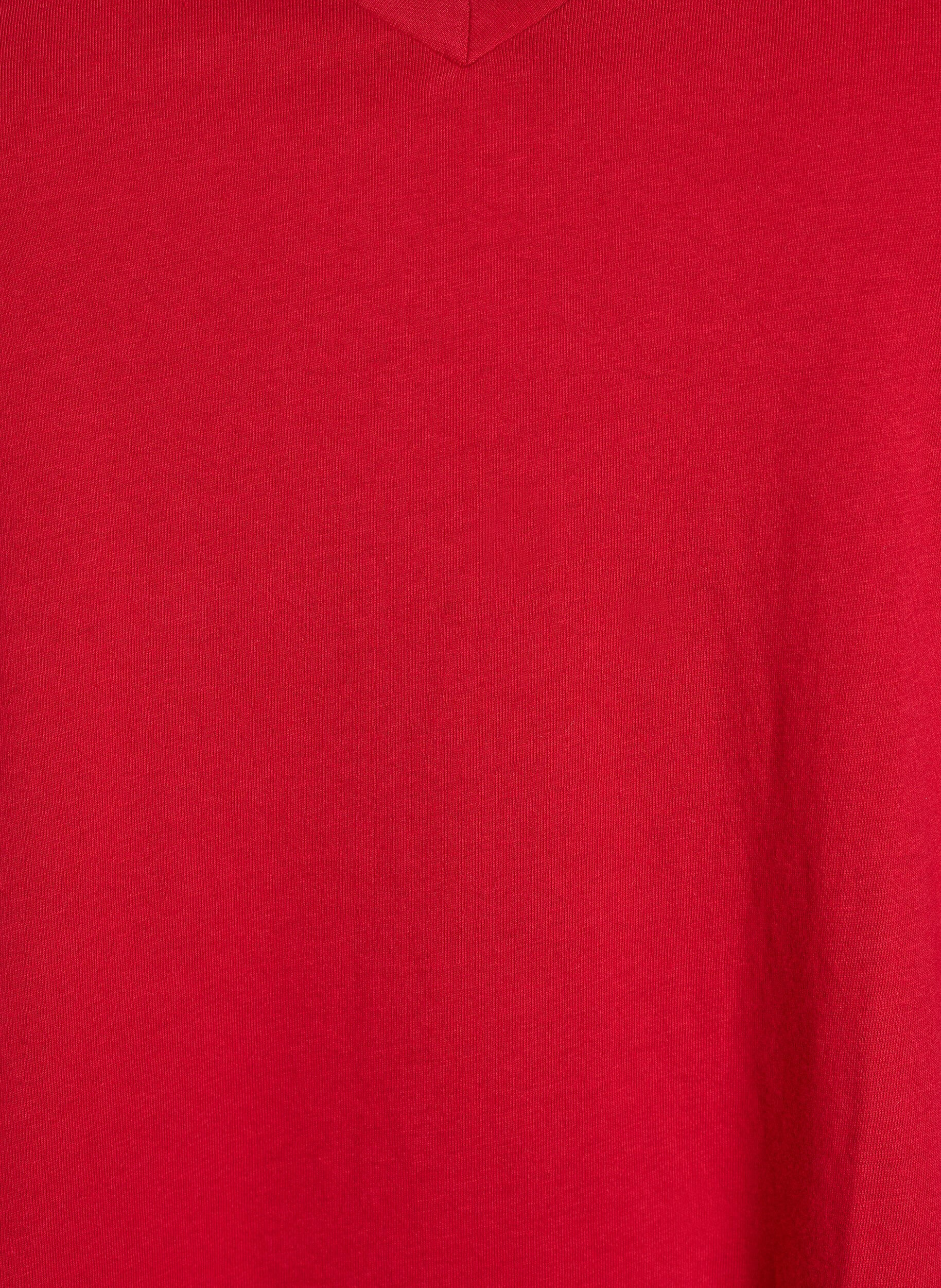 Zizzi T-shirt en coton avec manches courtes en dentelle, Rouge, Packshot image number 2