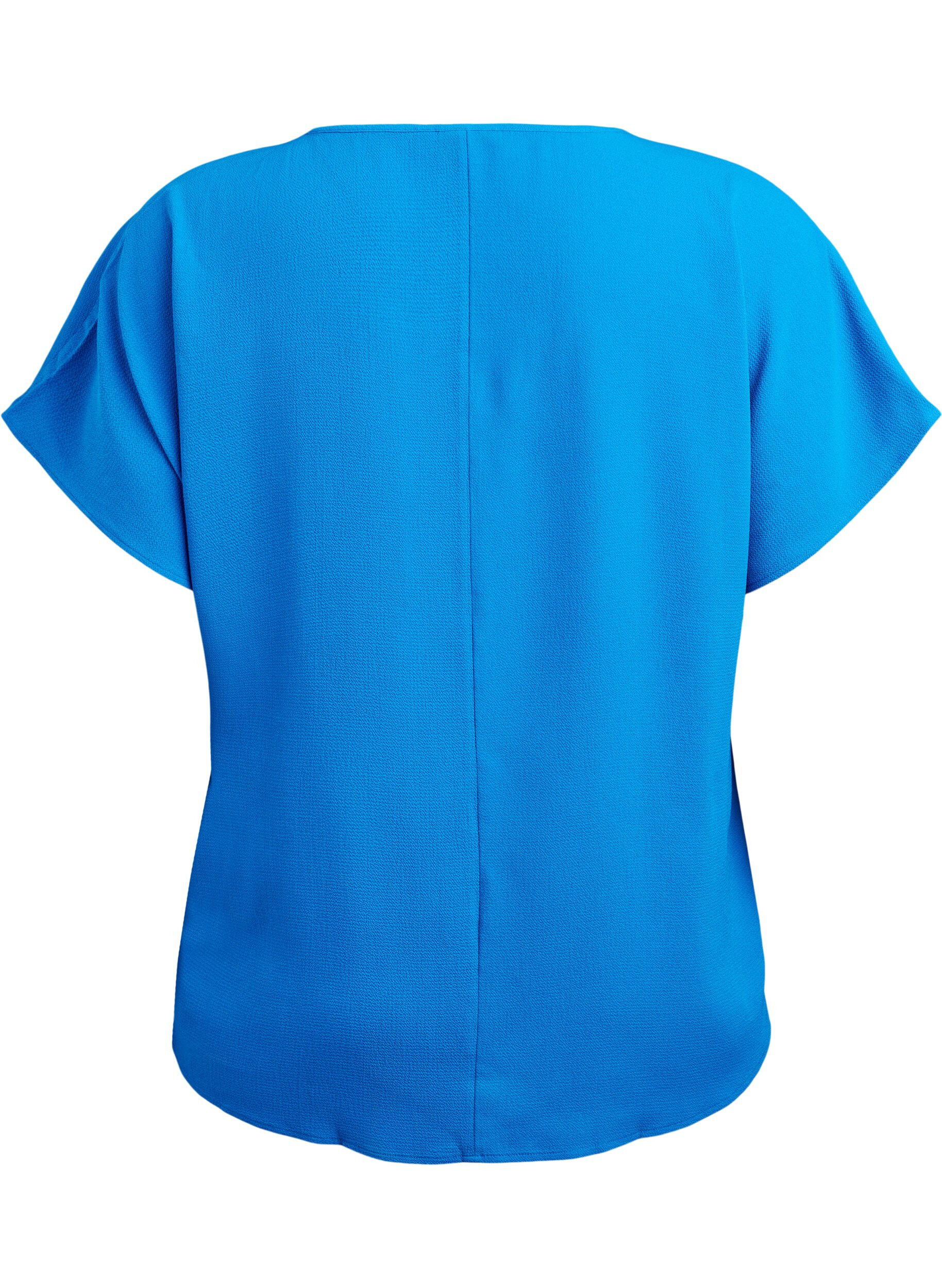 ZizziChemisier &agrave; manches courtes et encolure ronde, Bleu, Packshot image number 1