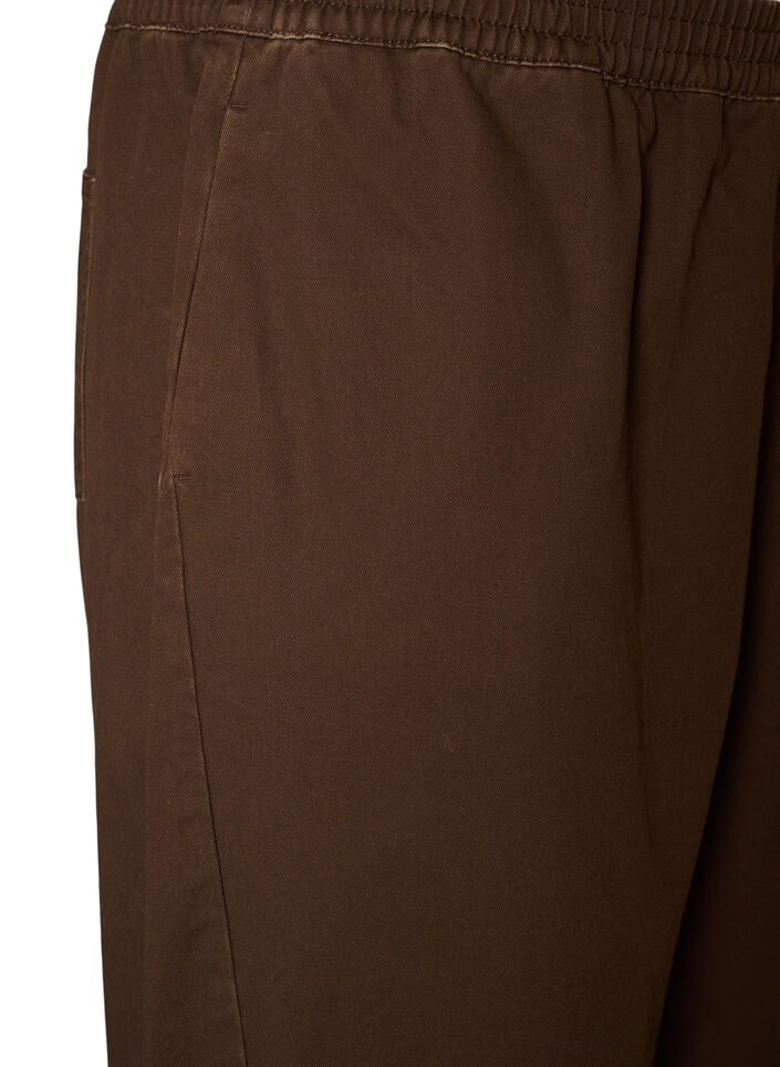 Jean barrel avec taille haute et ceinture &eacute;lastique, Marron, Packshot image number 2