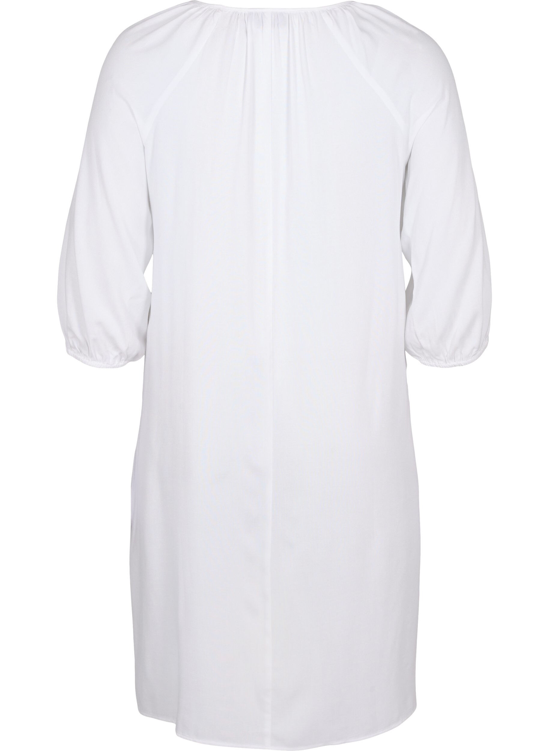 Zizzi Robe en viscose avec encolure en V, Bright White, Packshot image number 1