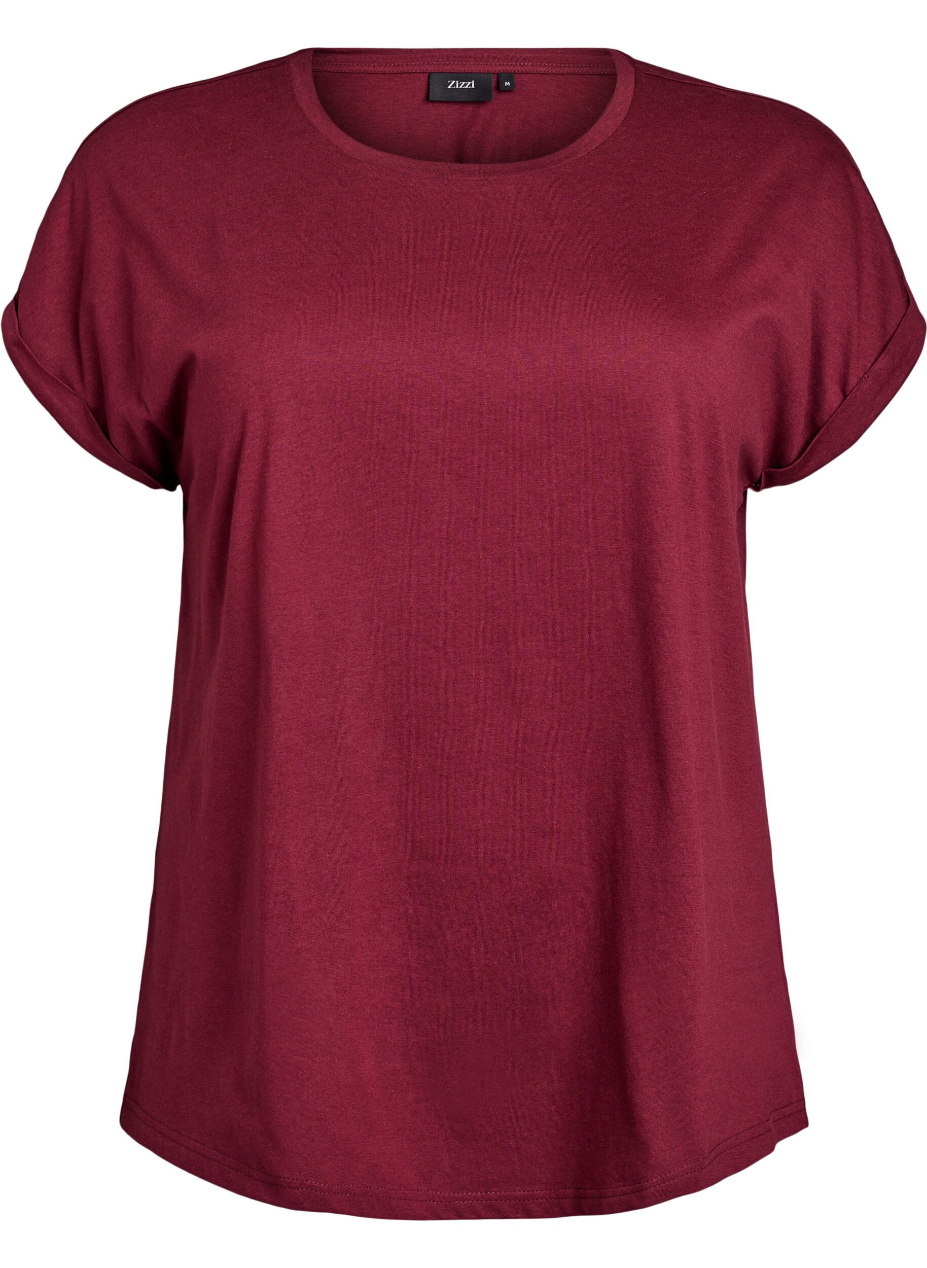 ZizziT-shirt &agrave; manches courtes en m&eacute;lange de coton, Bordeaux fonc&eacute;, Packshot image number 0