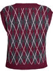 Gilet en maille avec un col en V et un motif argyle, Bordeaux, Packshot image number 1