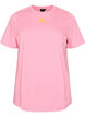 T-shirt en coton biologique avec motif de texte, Rose, Packshot image number 0