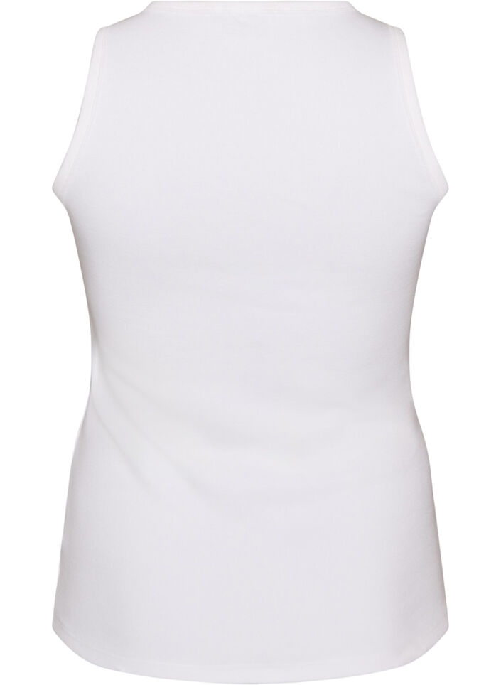 Top en coton c&ocirc;tel&eacute; avec col montant, Blanc, Packshot image number 1