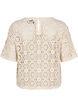 Blouse en crochet à manches courtes, Beige, Packshot image number 1