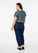 Vera jeans cropped &agrave; coupe droite, Bleu, Model image number 1