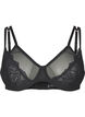 Soutien-gorge couvrant avec dentelle et maille, Black, Packshot image number 0