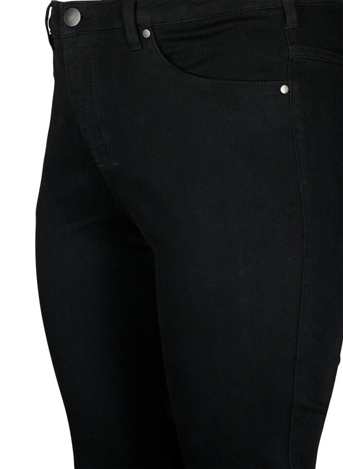 Pantacourt Emily coupe slim en denim, Black, Packshot image number 2