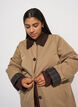 Veste mi-longue avec col en velours c&ocirc;tel&eacute;, Beige, Model image number 3