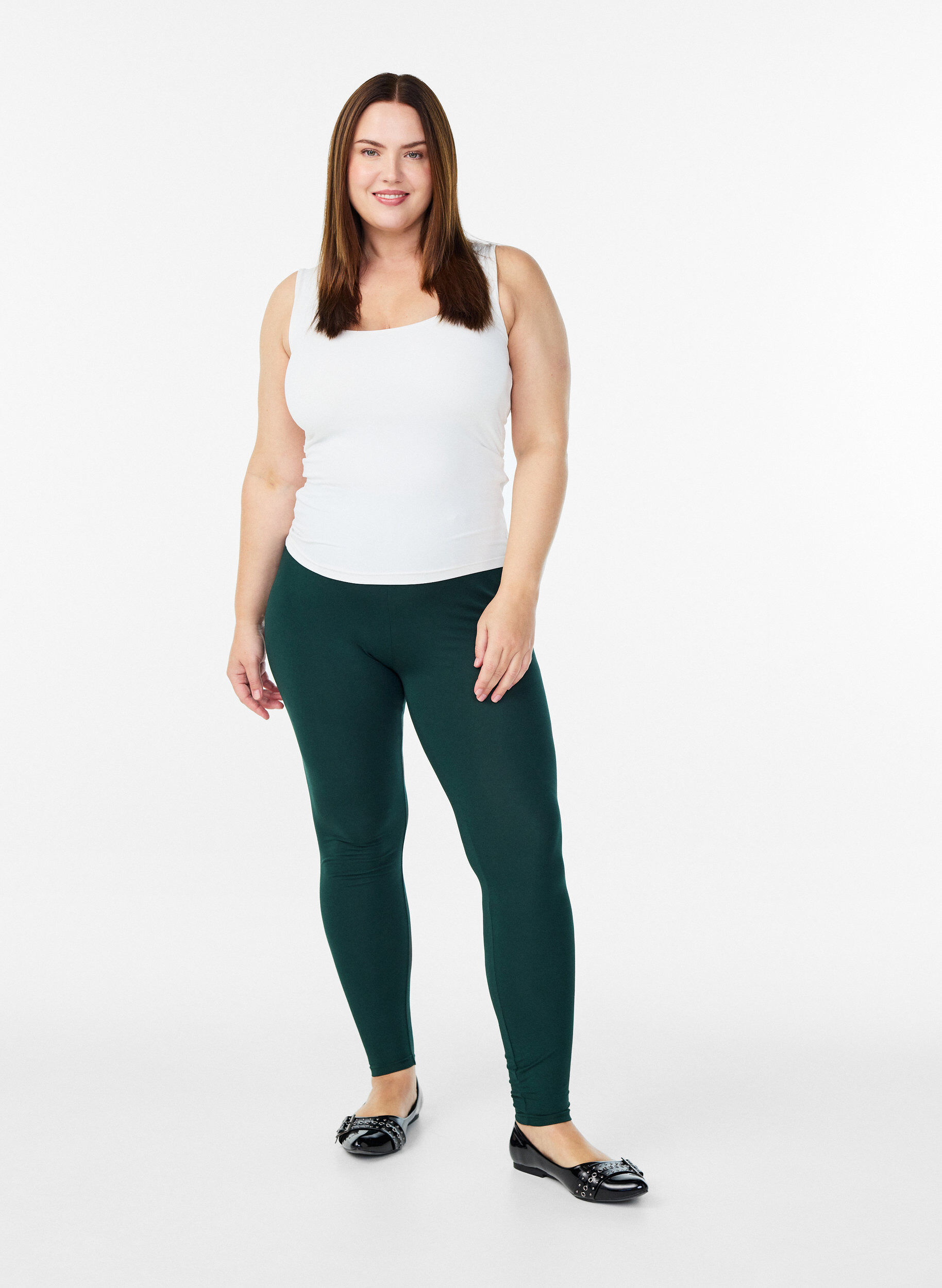 ZizziLeggings basiques en viscose, Vert fonc&eacute;, Model image number 1