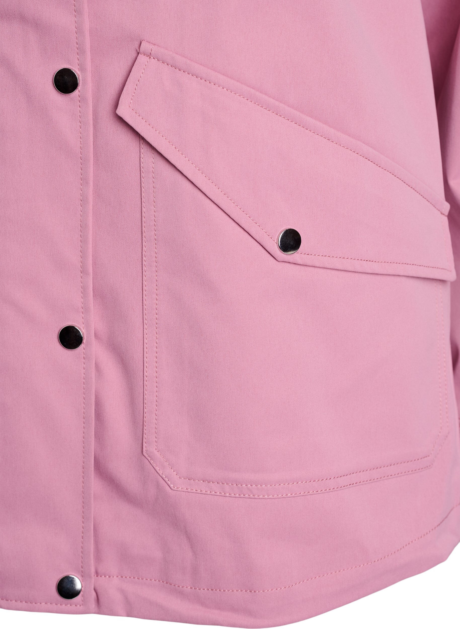 Zizzi Veste courte de printemps avec capuche amovible, Rose, Packshot image number 3
