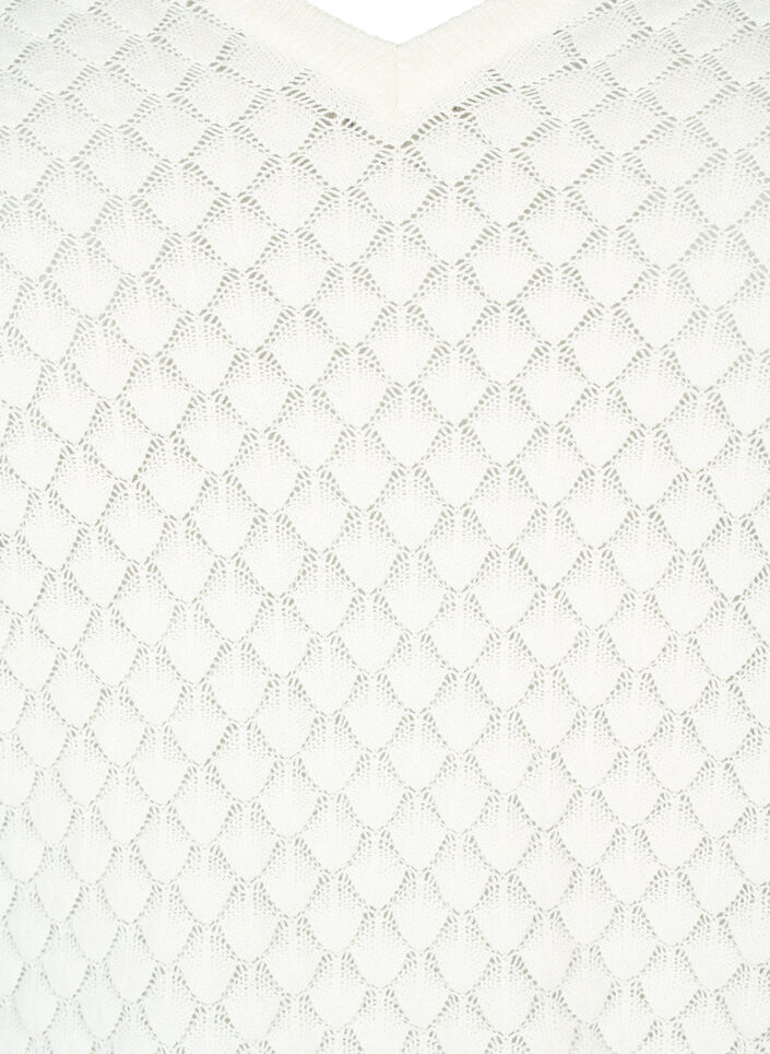 Pull à motifs structurés en coton bio	, Cloud Dancer, Packshot image number 2