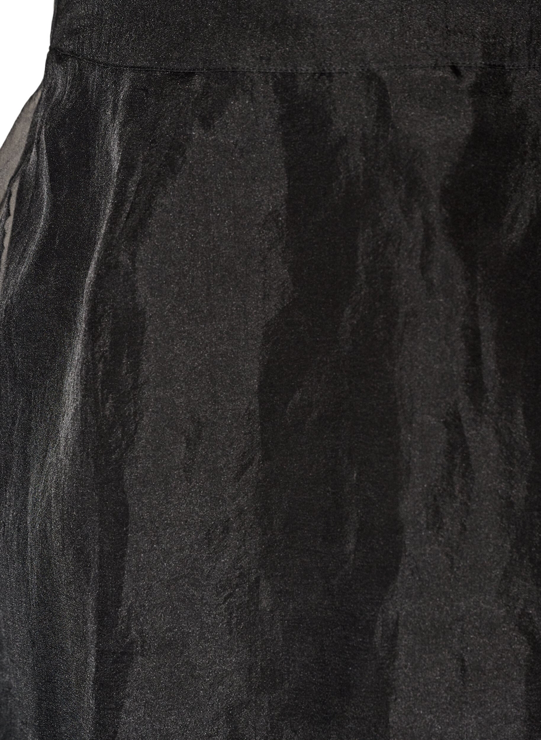 ZizziJupe longue fa&ccedil;on organza, Noir, Packshot image number 2