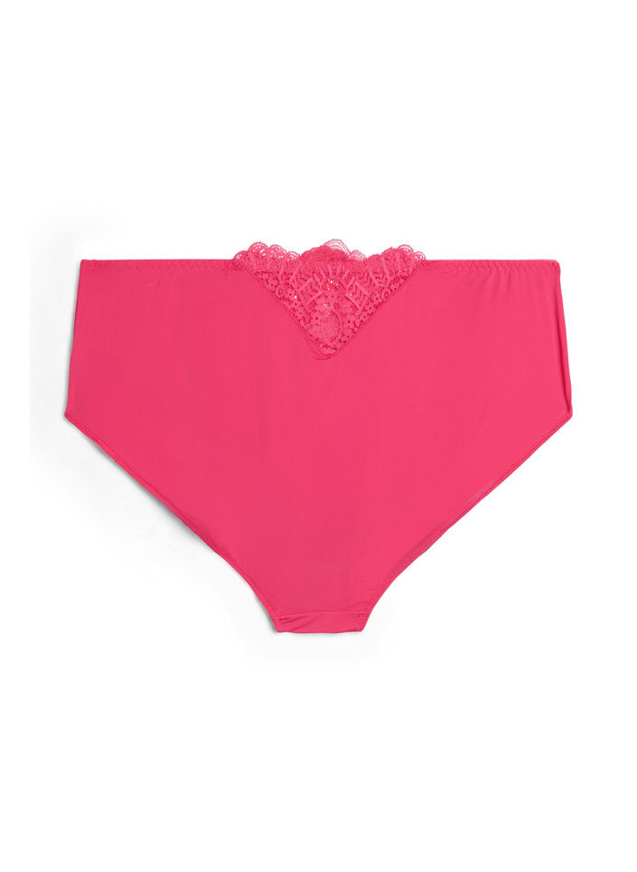 Culotte brief en microfibre avec dentelle, Rose, Packshot
