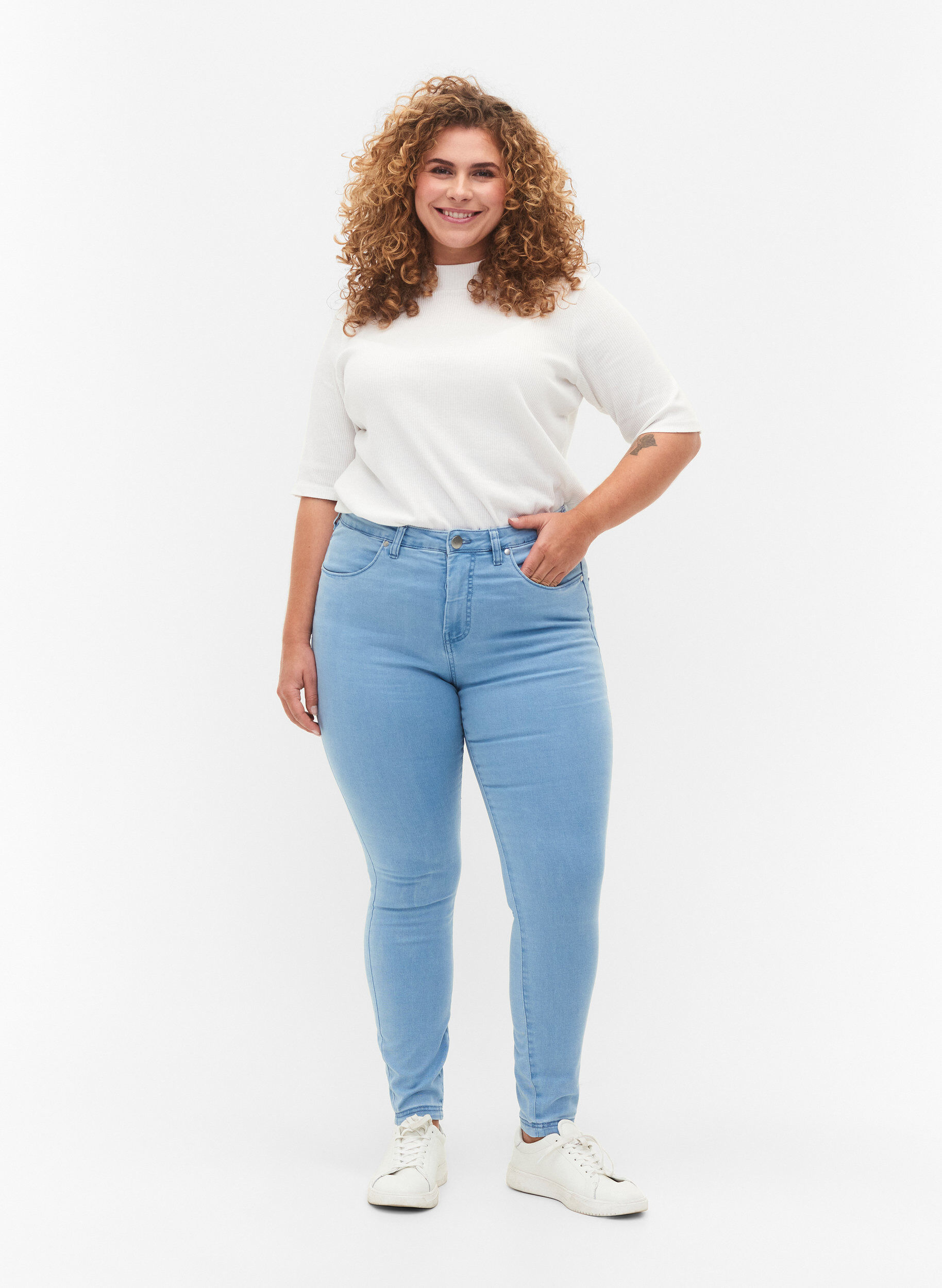 Jean Amy super slim &agrave; taille haute, Ex Lt Blue, Model