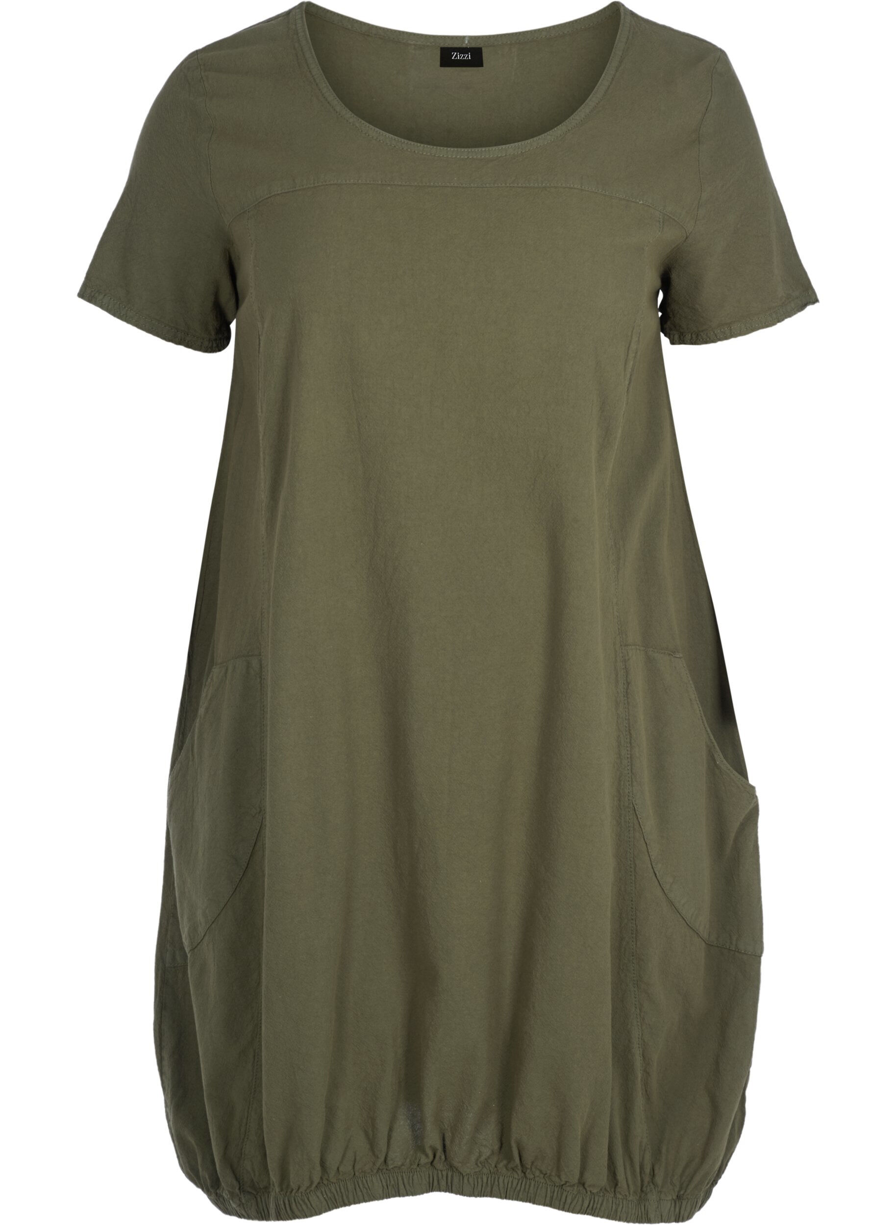 Robe en coton &agrave; manches courtes