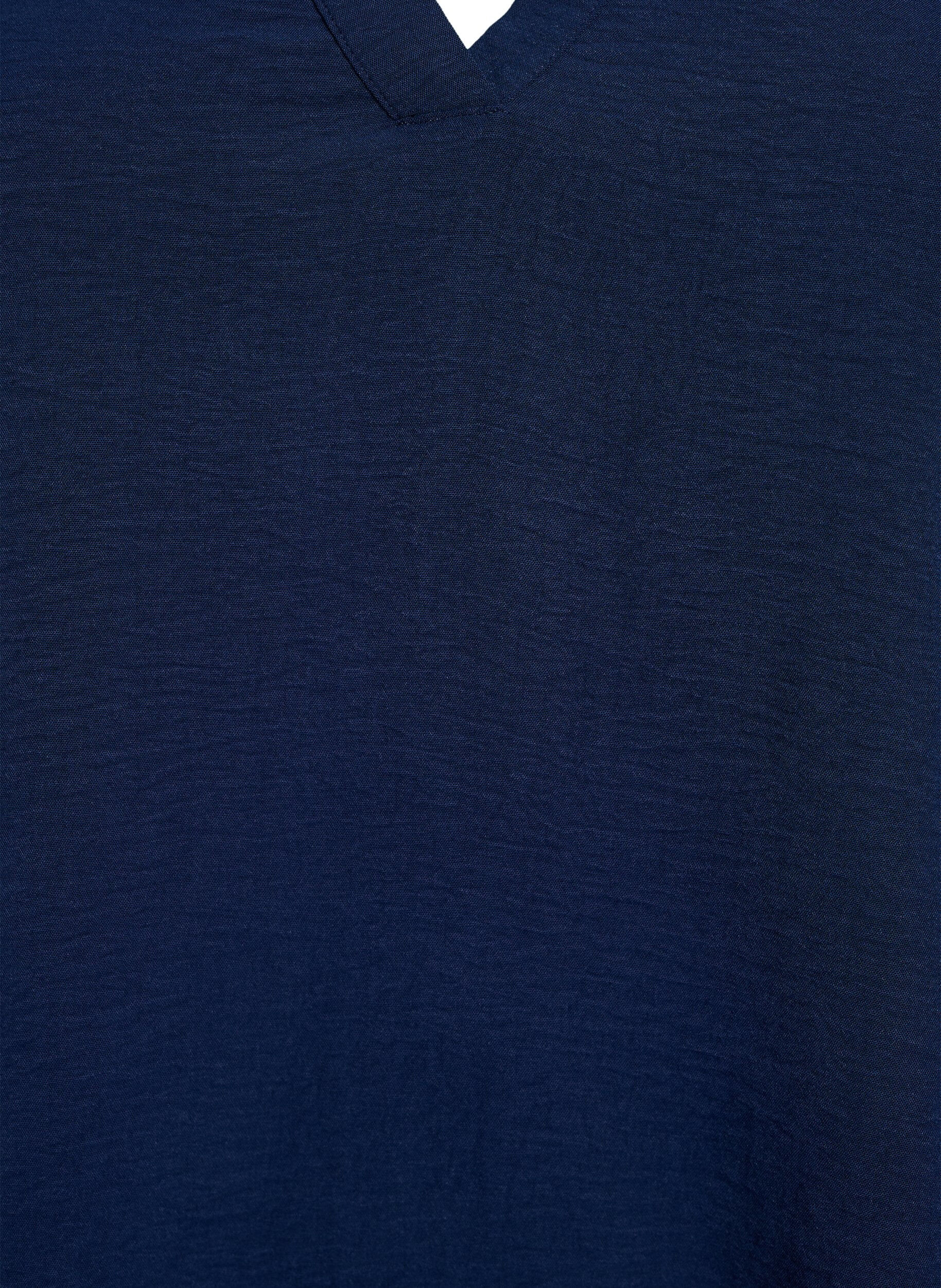 ZizziChemisier &agrave; manches 3/4, Bleu, Packshot image number 2
