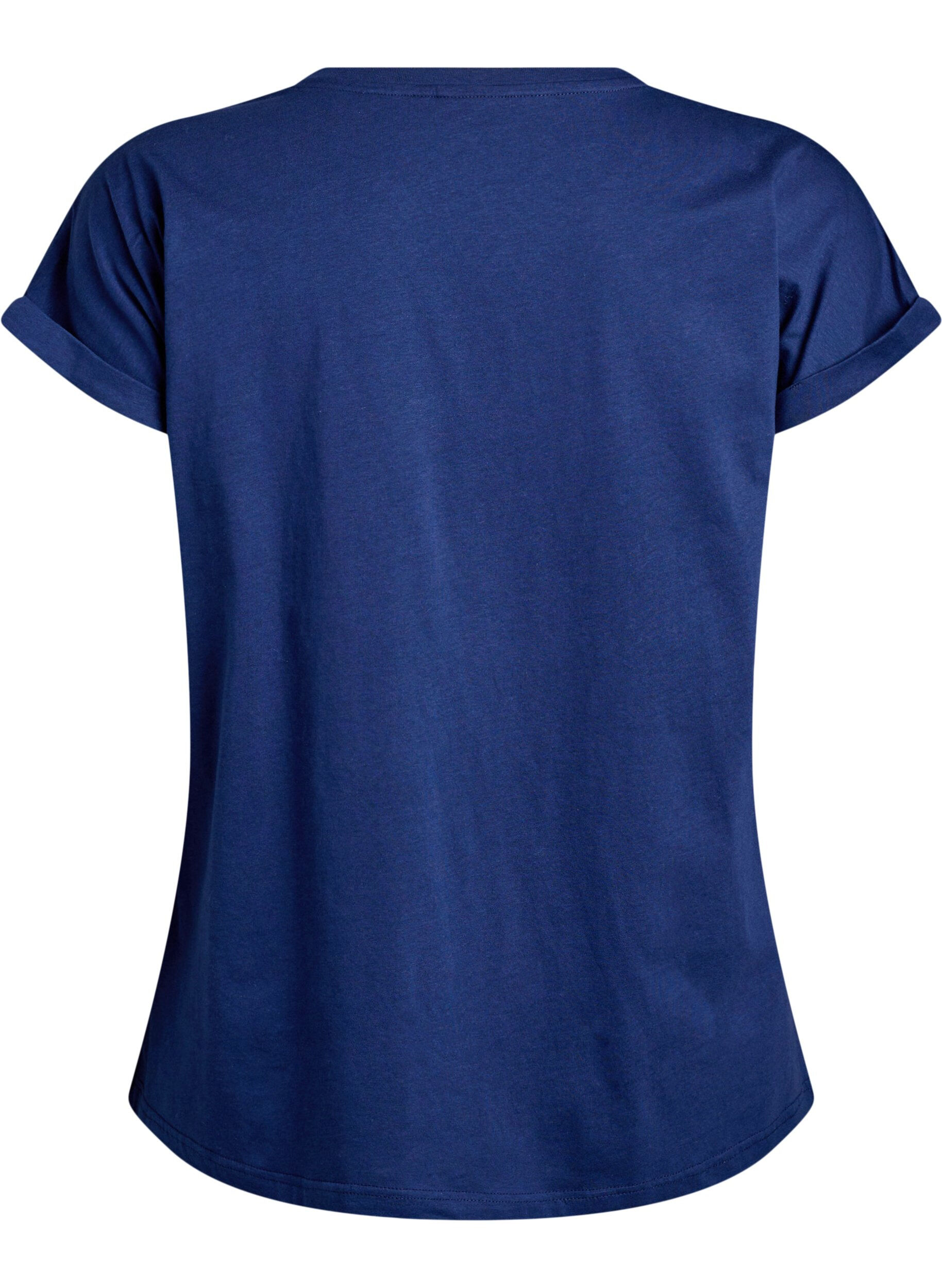 Zizzi T-shirt &agrave; imprim&eacute; l&eacute;opard et texte, Naval A. Gold Rose, Packshot image number 1