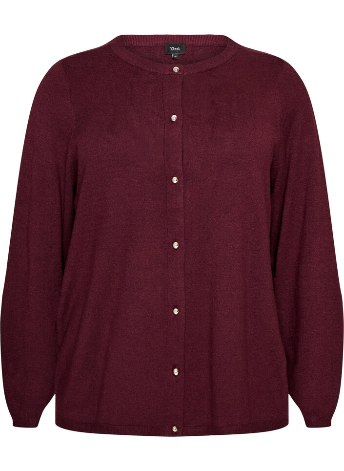 Cardigan avec des boutons ronds, Bordeaux, Packshot image number 0