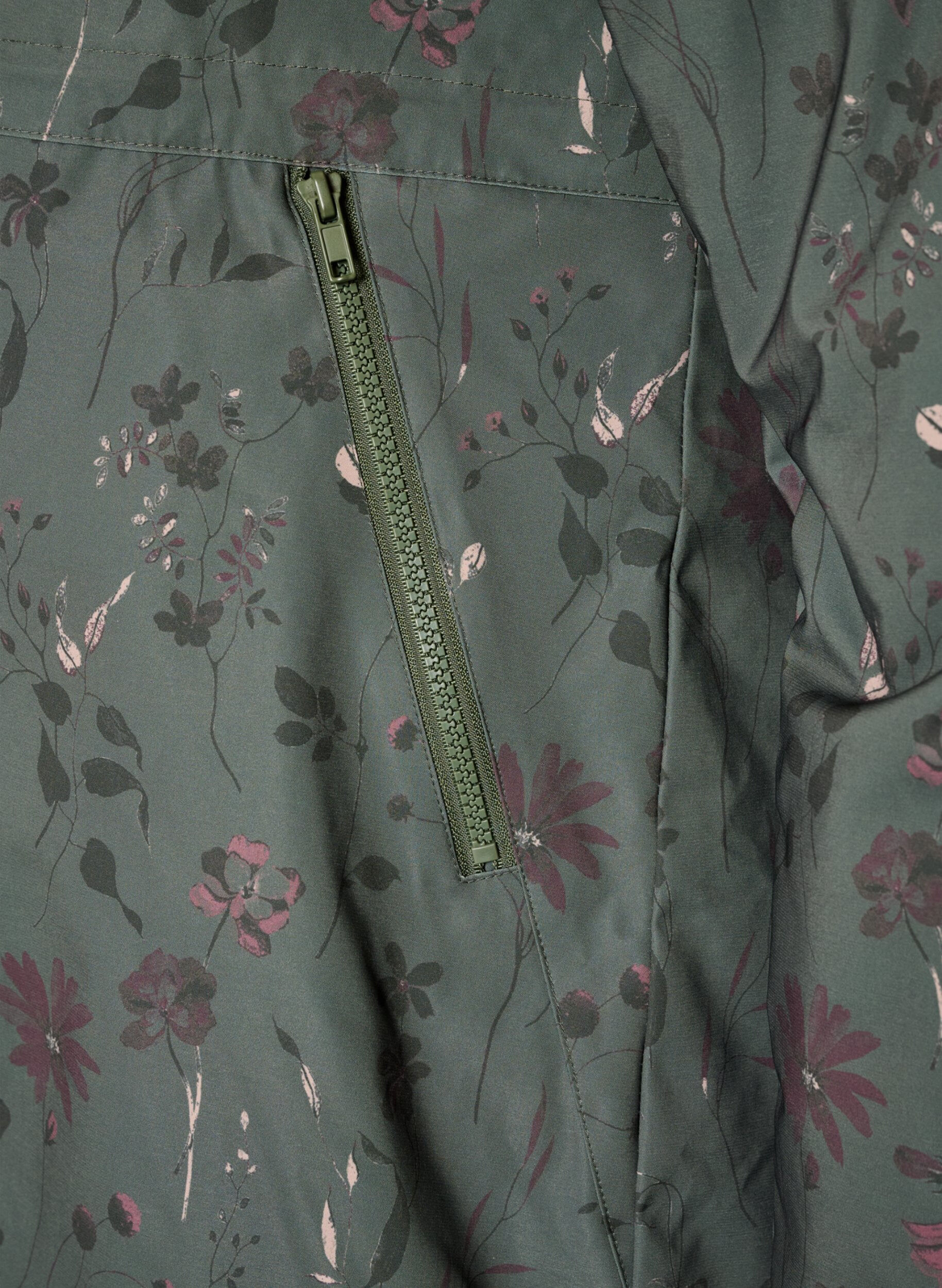 ZizziDoudoune &agrave; imprim&eacute; fleuri, Vert fonc&eacute;, Packshot image number 3