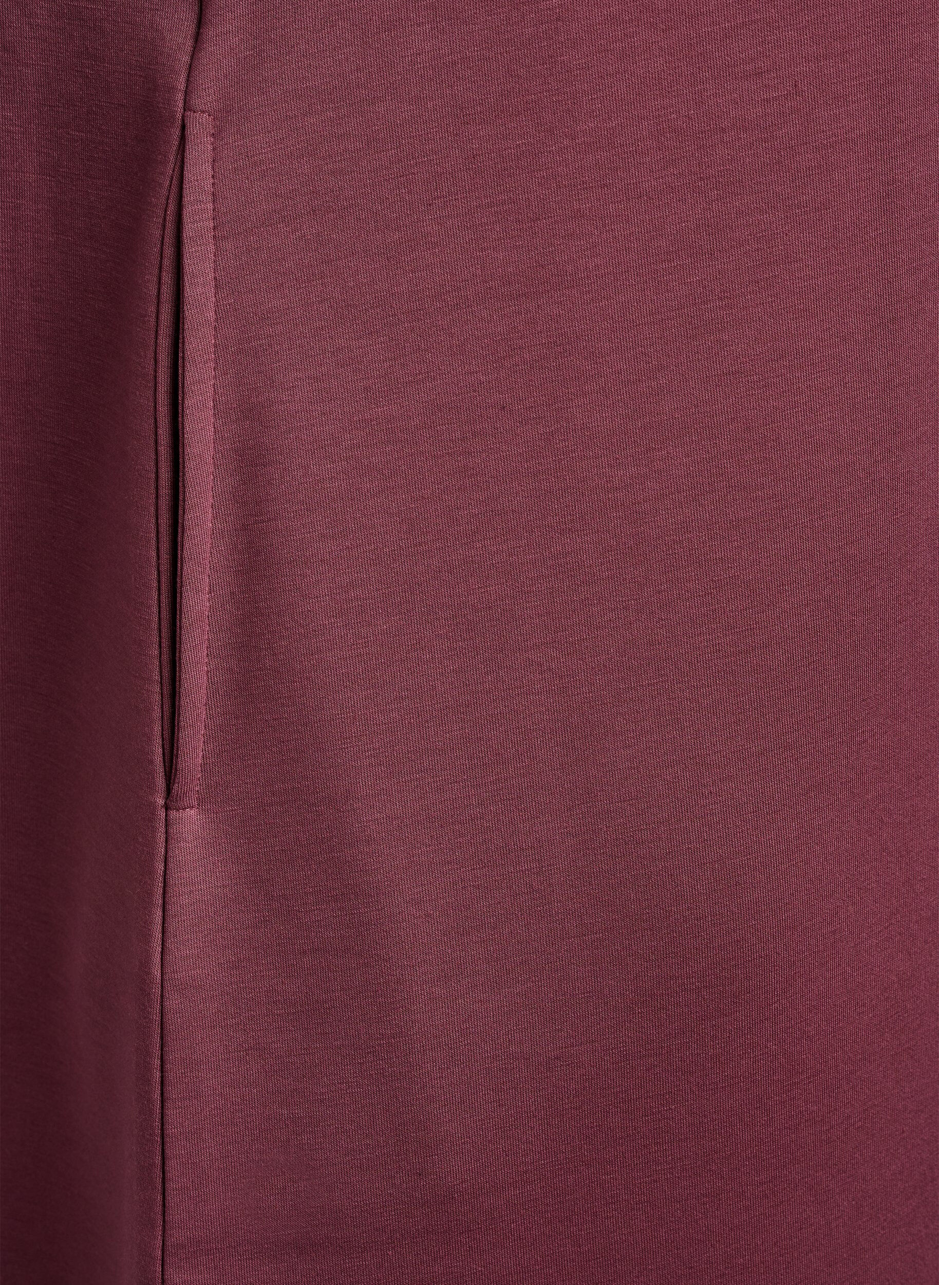Zizzi Robe sweat &agrave; manches courtes en m&eacute;lange de modal, Marron, Packshot image number 3