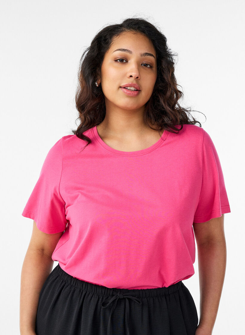 T-shirt imprim&eacute;, Rose, Model image number 2