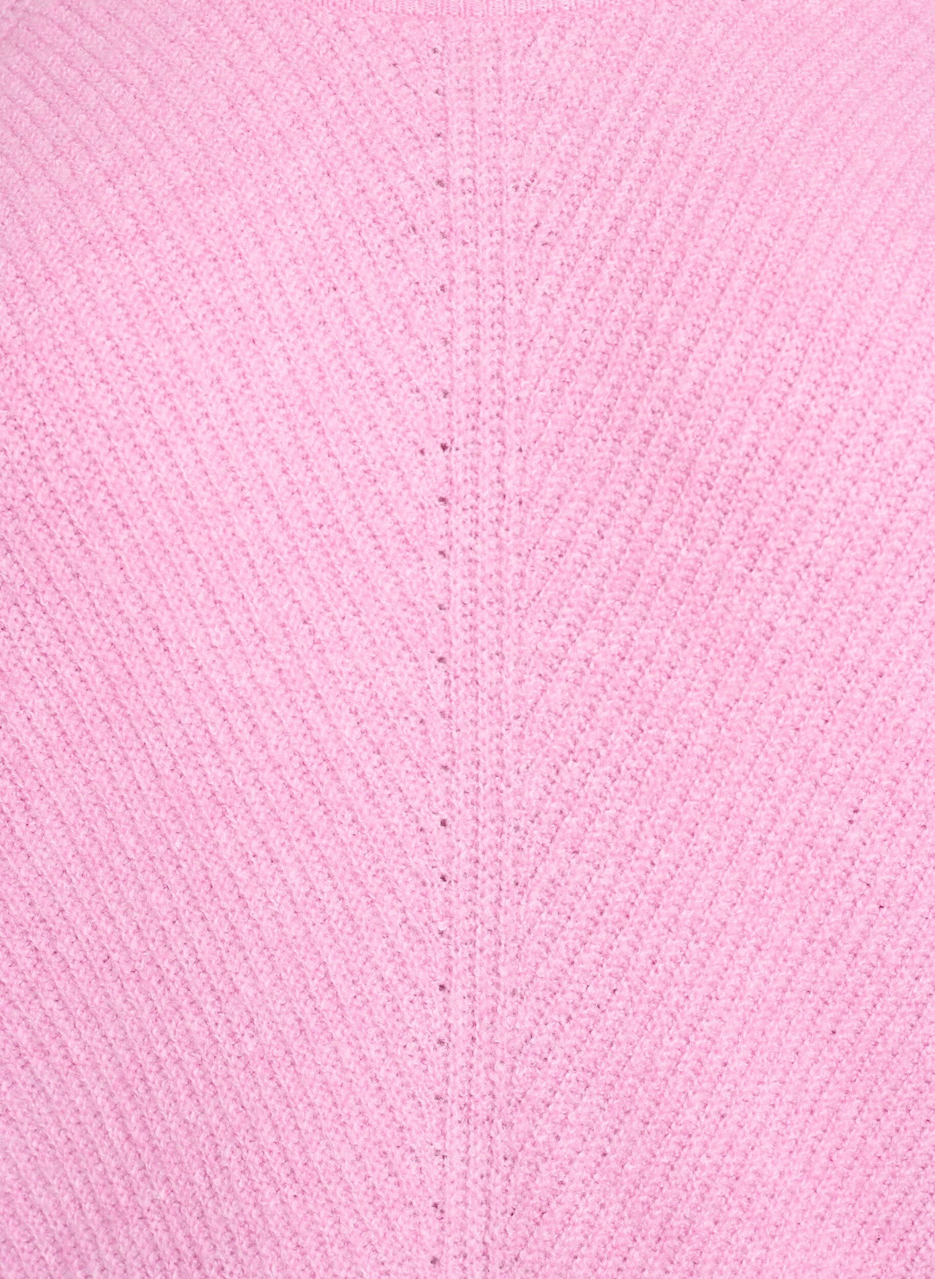 ZizziPull en maille &agrave; motif diagonal et manches raglan, Rose, Packshot image number 2
