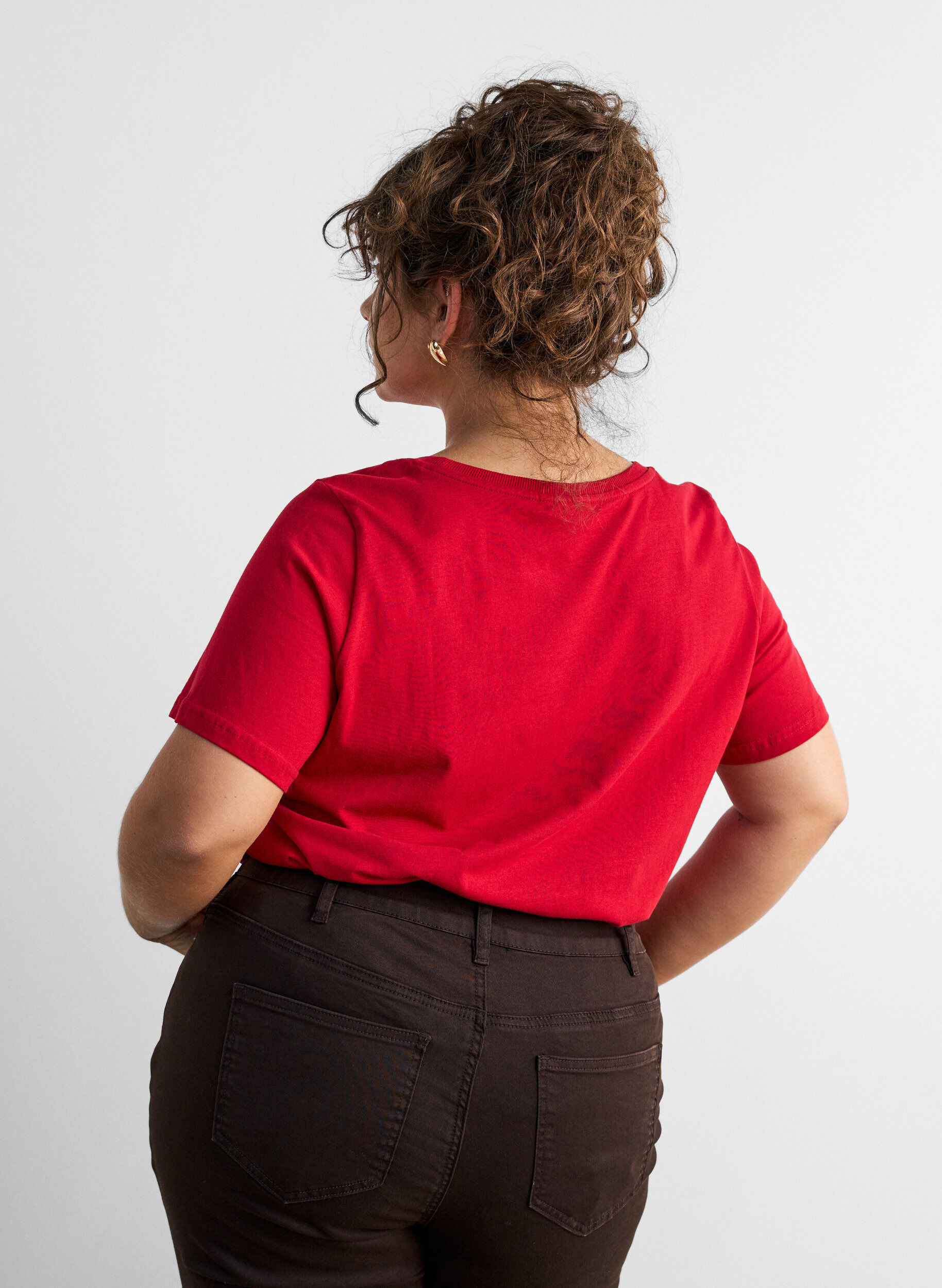 ZizziT-shirt de No&euml;l en coton bio, Rouge, Model image number 2