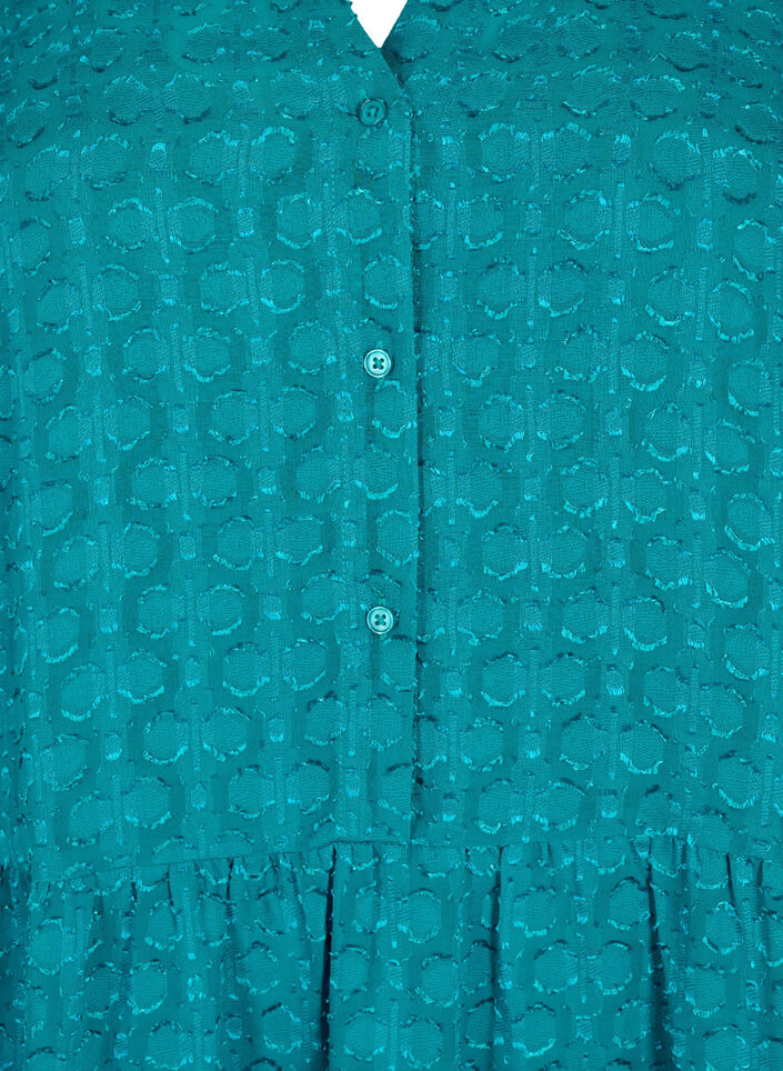 Robe en jacquard avec col à volants, Deep Lake, Packshot image number 2